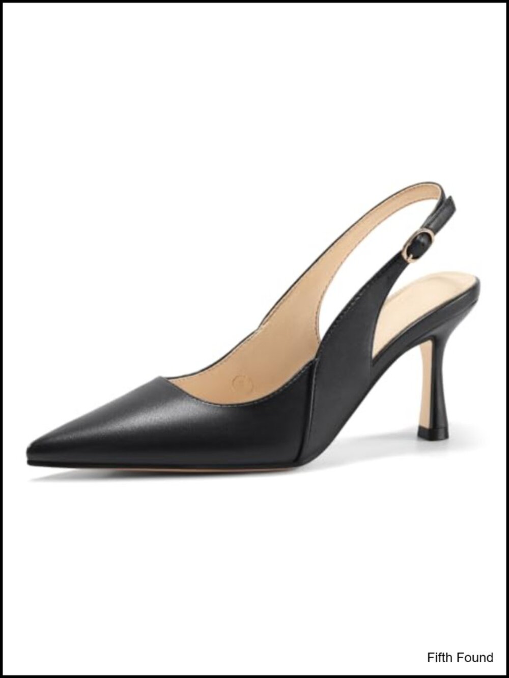 Coutgo Women's Slingback Kitten Heels Pointed Toe Pumps Work Dress Shoes
